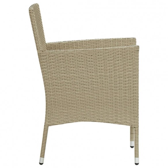 Chaises de salle à manger de jardin 4 pcs Résine tressée Beige