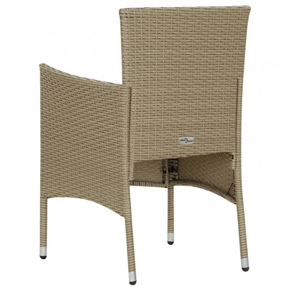 Chaises de salle à manger de jardin 4 pcs Résine tressée Beige