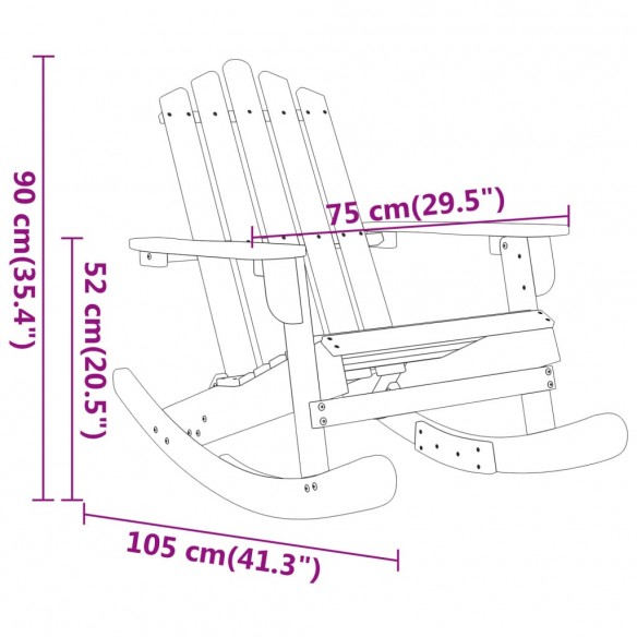 Chaise à bascule Adirondack bois massif d'acacia