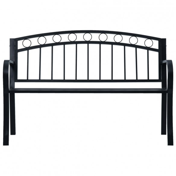 Banc de jardin 125 cm Noir Acier