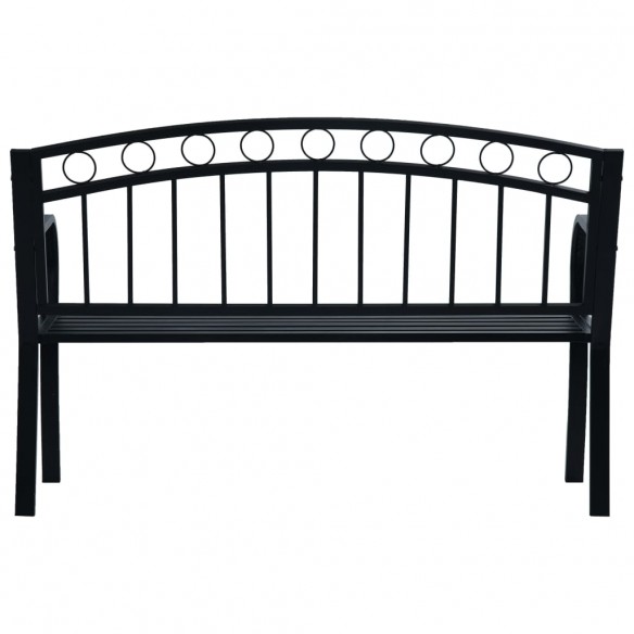 Banc de jardin 125 cm Noir Acier