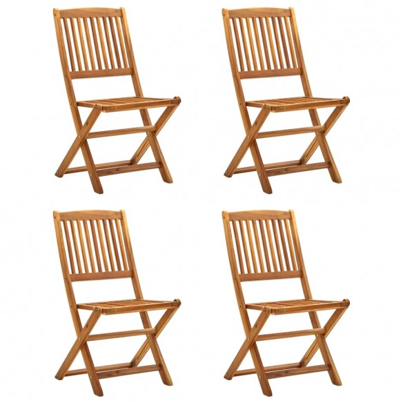 Chaises pliables d'extérieur 4 pcs Bois d'acacia solide