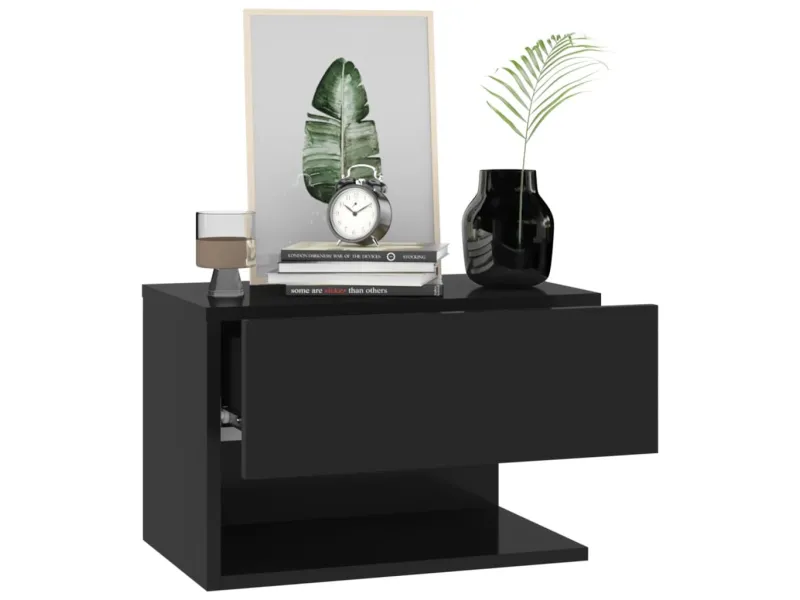 Tables de chevet murales 2 pcs Noir