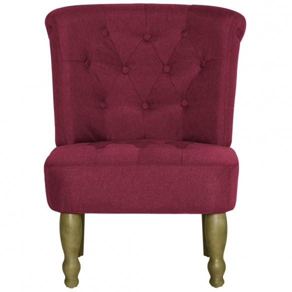 Chaises françaises lot de 2 rouge bordeaux tissu