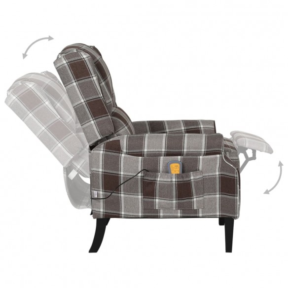 Fauteuil de massage inclinable Marron Tissu