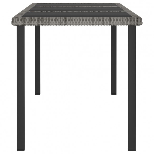 Table à dîner de jardin Gris 180x70x73 cm Résine tressée