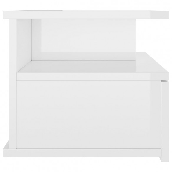 Tables de chevet 2 pcs Blanc brillant 40x31x27 cm Aggloméré