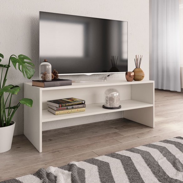 Meuble TV Blanc 100 x 40 x 40 cm Aggloméré