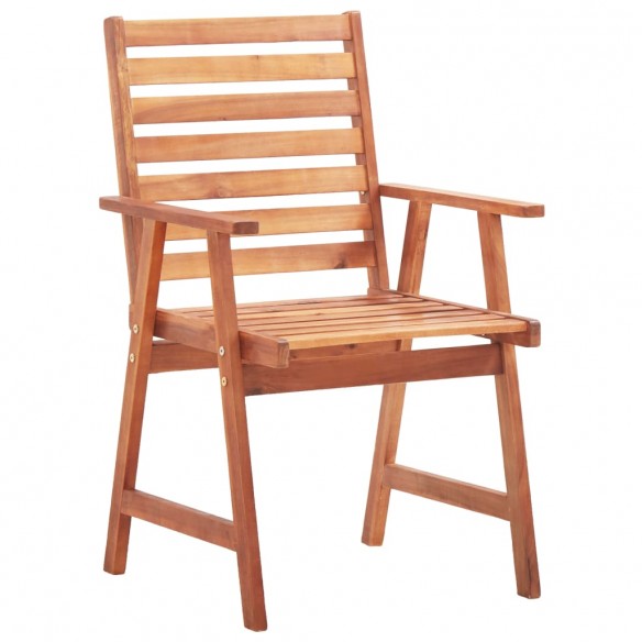 Chaises à dîner d'extérieur 8 pcs avec coussins Acacia massif