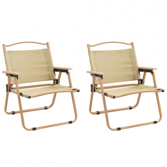 Chaises de camping 2 pcs Beige 54x43x59 cm Tissu Oxford