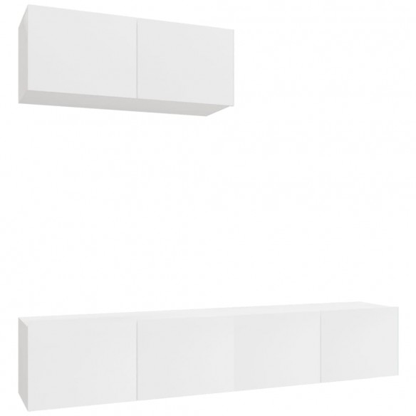 Ensemble de meubles TV 3 pcs Blanc brillant Bois d'ingénierie