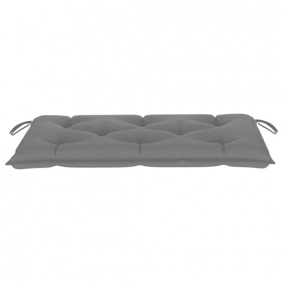 Banc de jardin avec coussin gris 112 cm Bois de teck massif