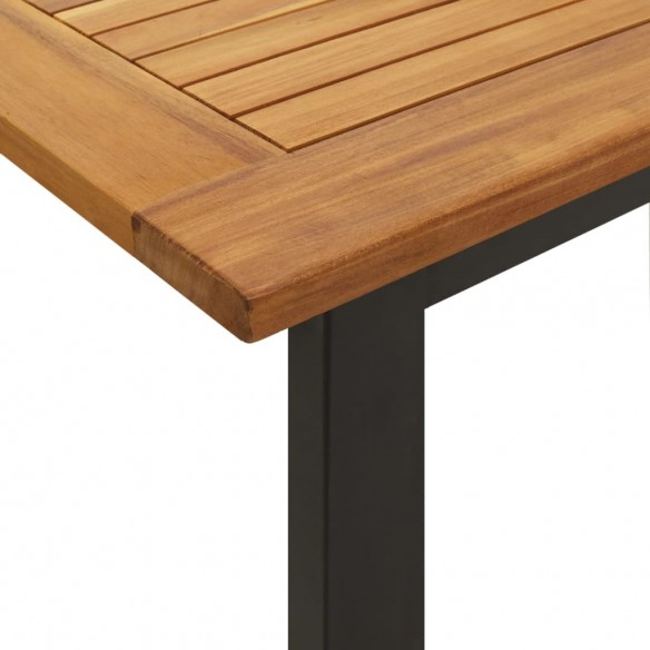 Table de jardin et pieds en forme de U 160x80x75 cm bois acacia