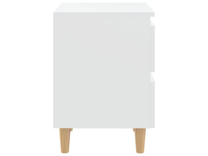 Tables de chevet avec pieds en pin 2 pcs Blanc 40x35x50 cm