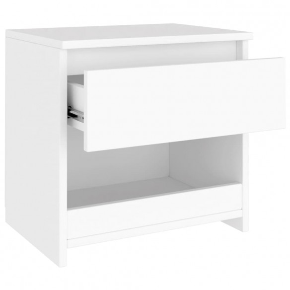 Tables de chevet 2 pcs Blanc 40x30x39 cm Aggloméré