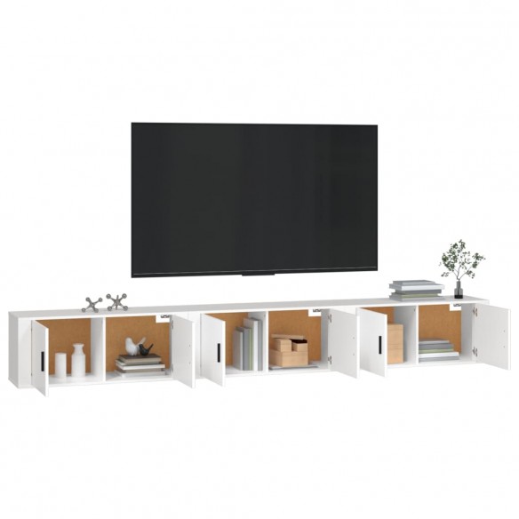 Meubles TV muraux 3 pcs blanc 100x34,5x40 cm