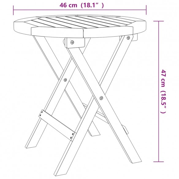 Table de bistro Ø46x47 cm Bois d'acacia massif