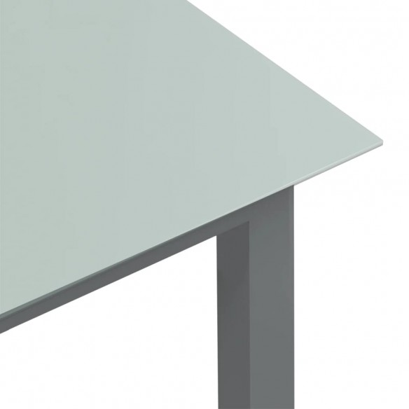 Table de jardin Gris clair 150x90x74 cm Aluminium et verre