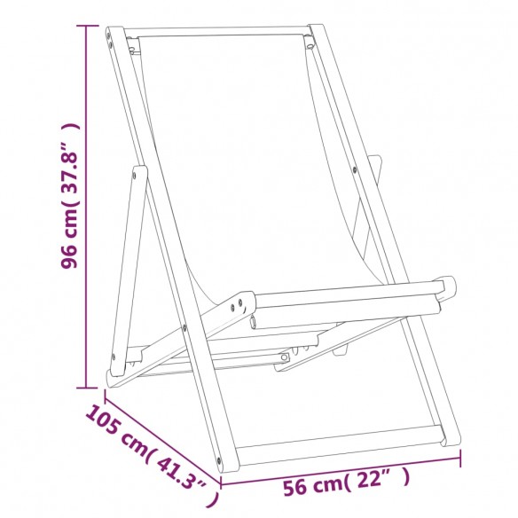 Chaise de plage pliable Bois de teck solide Vert