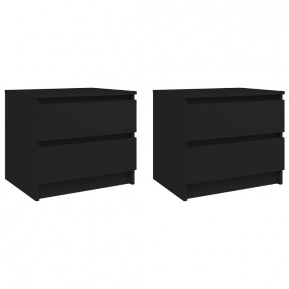 Tables de chevet 2 pcs Noir 50x39x43,5 cm Aggloméré