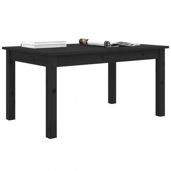 Table basse Noir 80x50x40 cm Bois massif de pin