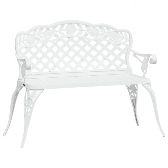 Banc de jardin 108 cm Aluminium coulé Blanc