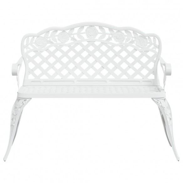 Banc de jardin 108 cm Aluminium coulé Blanc