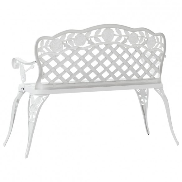 Banc de jardin 108 cm Aluminium coulé Blanc