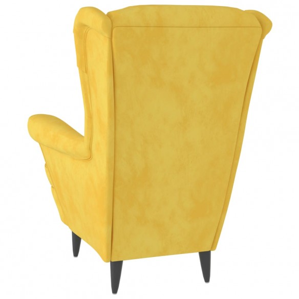 Fauteuil jaune moutarde velours