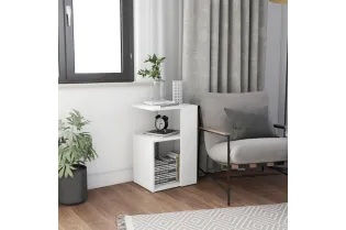 Table d'appoint Blanc 36x30x56 cm Aggloméré