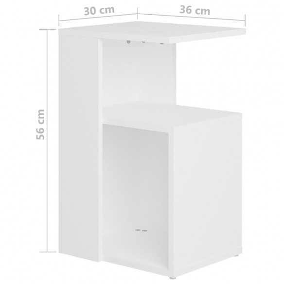 Table d'appoint Blanc 36x30x56 cm Aggloméré