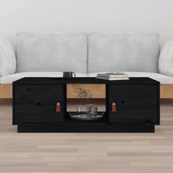 Table basse Noir 100x50x35 cm Bois massif de pin