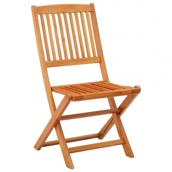 Chaises de jardin pliables 2 pcs Bois d'eucalyptus massif