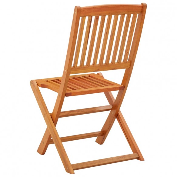 Chaises de jardin pliables 2 pcs Bois d'eucalyptus massif