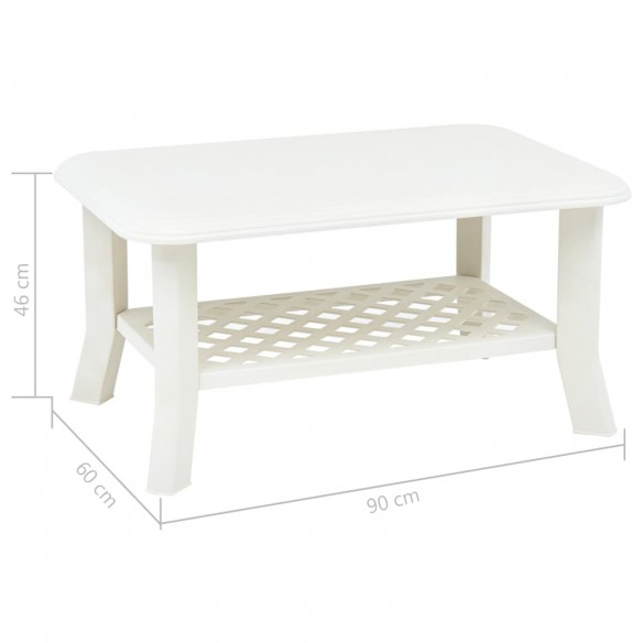 Table basse Blanc 90 x 60 x 46 cm Plastique