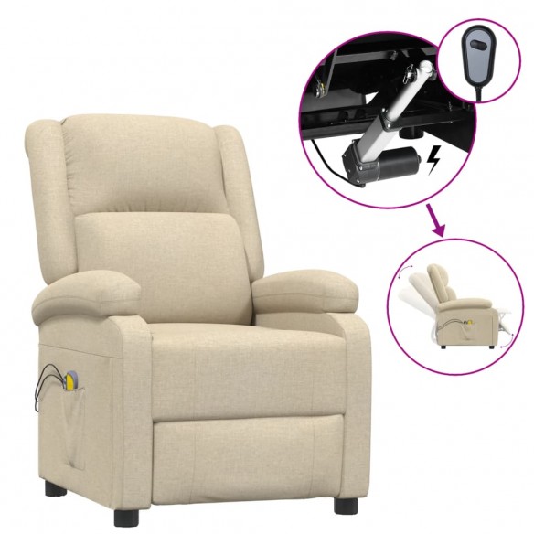 Fauteuil électrique de massage Crème Tissu