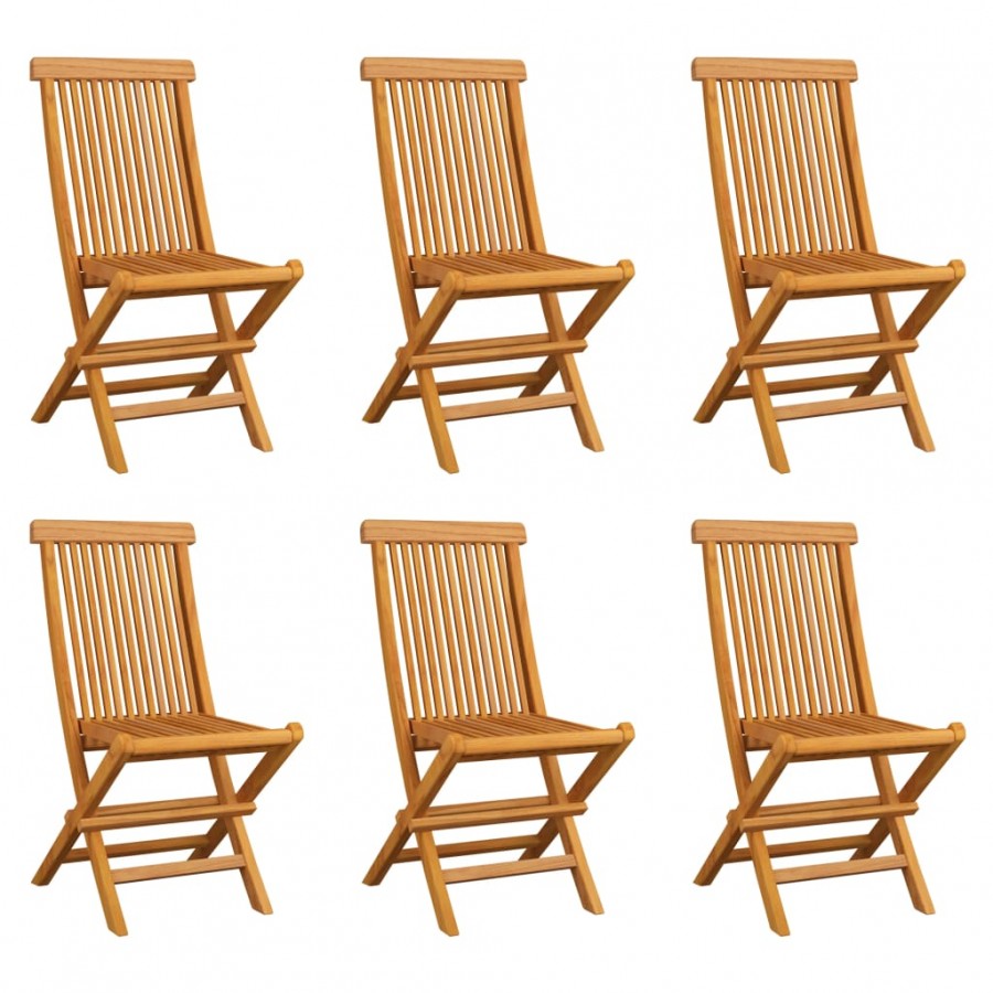 Chaises pliables de jardin 6 pcs Bois de teck solide