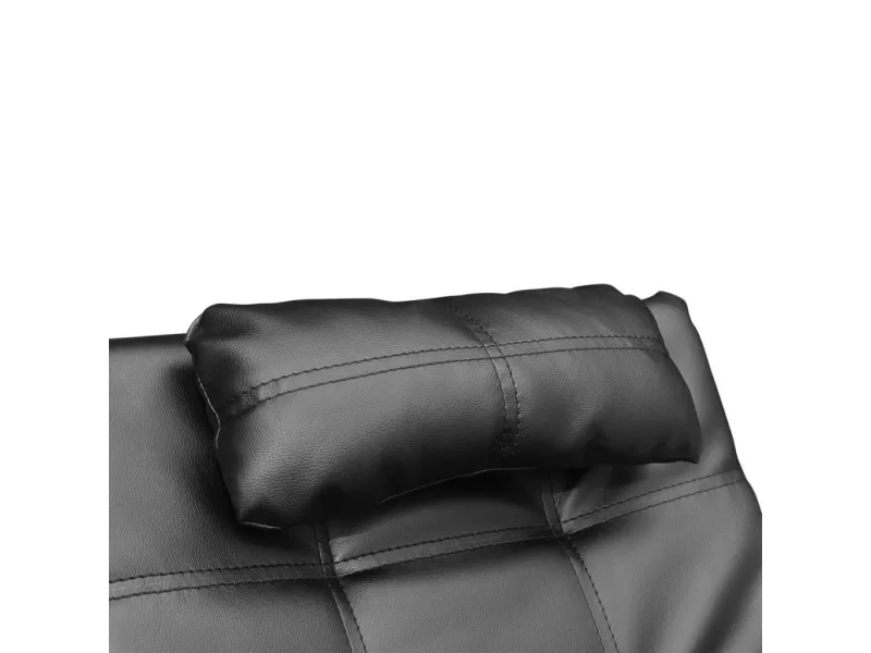 Chaise longue avec oreiller Noir Similicuir