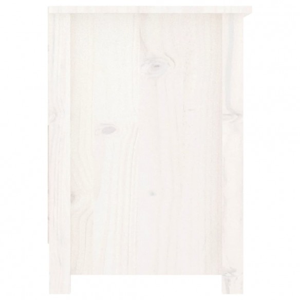 Meuble TV Blanc 103x36,5x52 cm Bois de pin massif