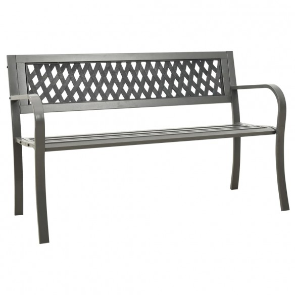 Banc de jardin 125 cm Acier Gris