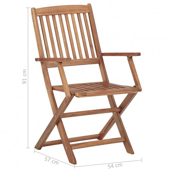 Chaises pliables d'extérieur 8 pcs Bois d'acacia solide