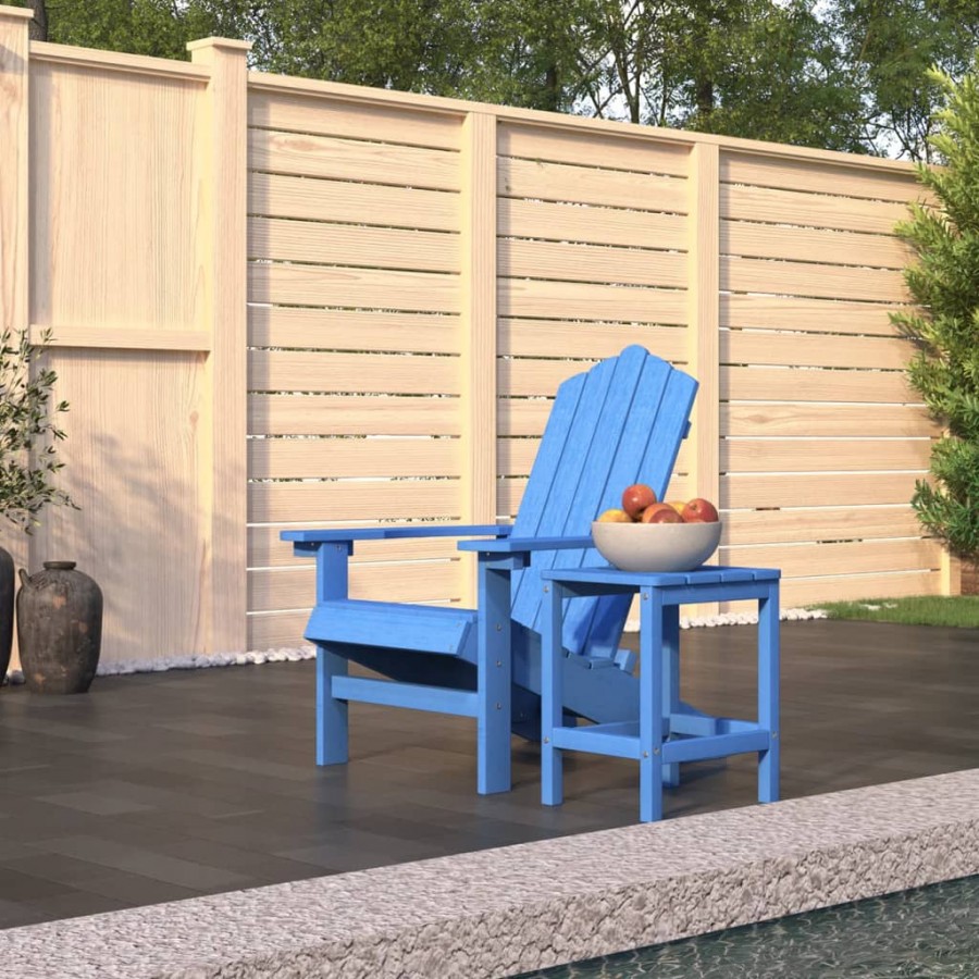 Chaise de jardin Adirondack avec table PEHD Bleu aqua