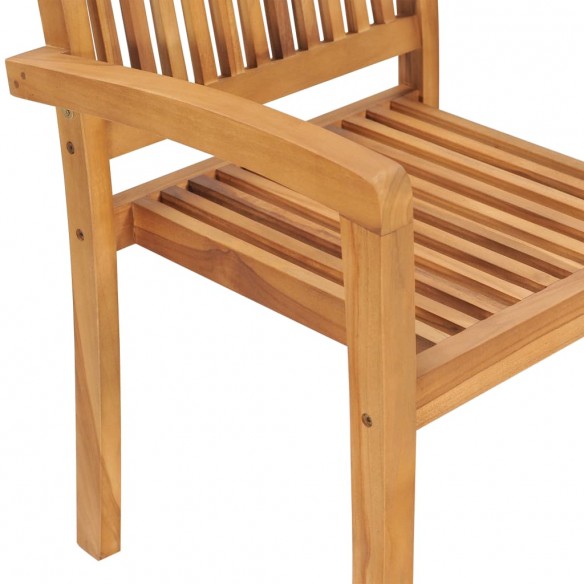 Chaises de jardin empilables 8 pcs Bois de teck solide