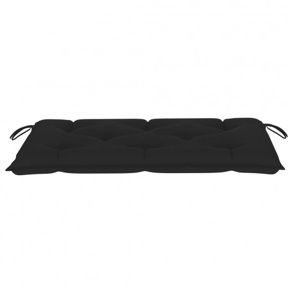 Banc de jardin avec coussin noir 112 cm Bois de teck massif