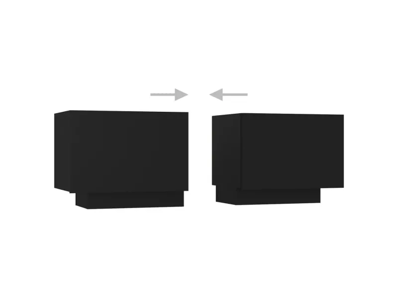 Meuble TV avec lumières LED Noir 200x35x40 cm