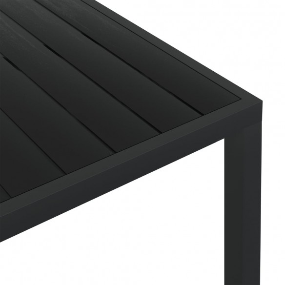 Table de jardin Noir 150 x 90 x 74 cm Aluminium et WPC