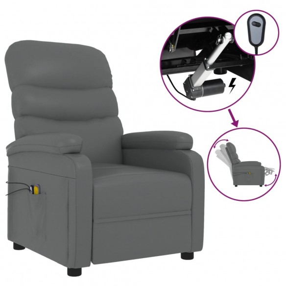 Fauteuil de massage électrique Gris Similicuir