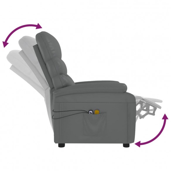 Fauteuil de massage électrique Gris Similicuir