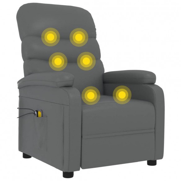 Fauteuil de massage électrique Gris Similicuir