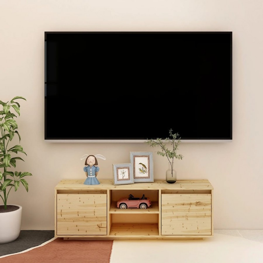 Meuble TV 110x30x40 cm Bois de sapin massif